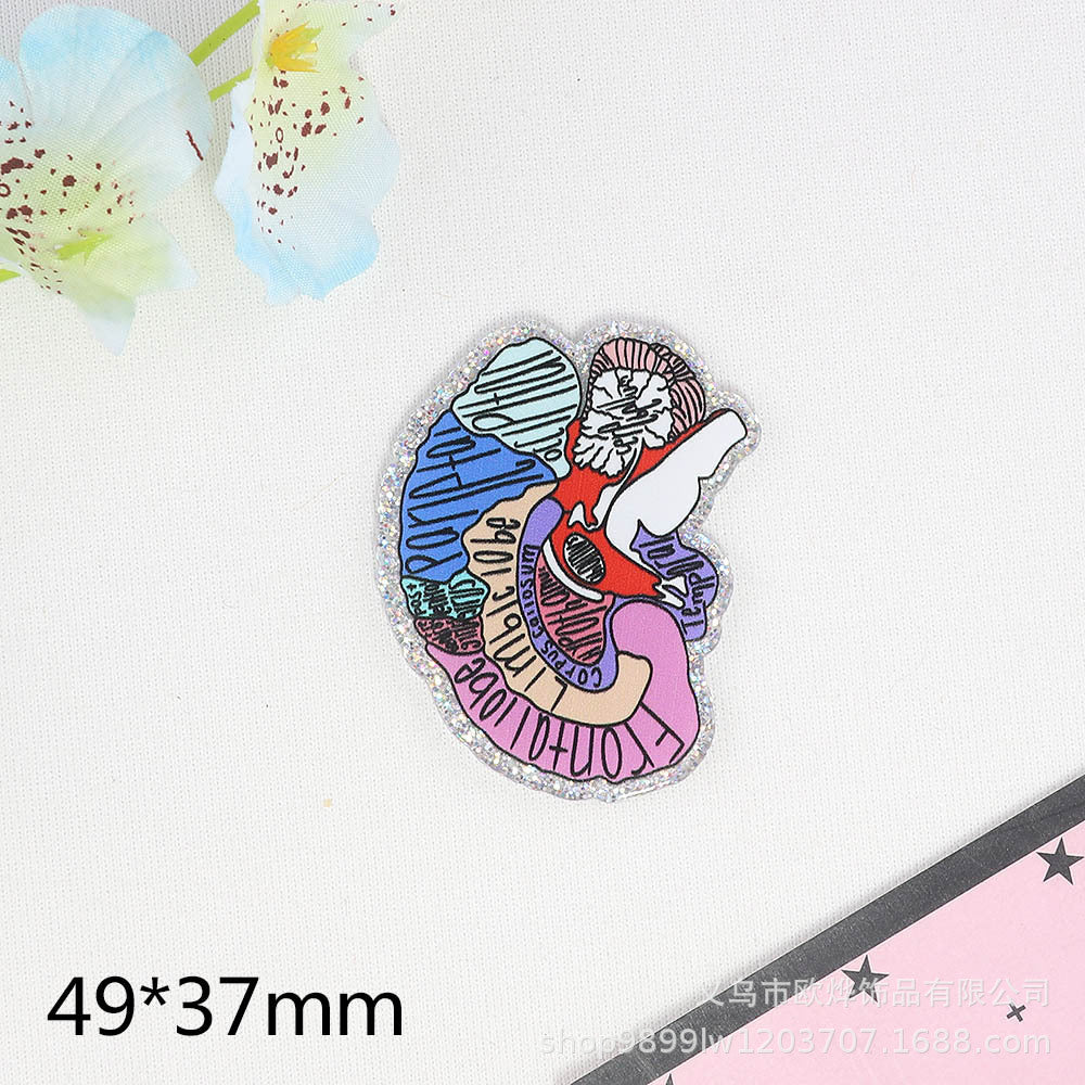 Wholesale 10PCS FlatBack Organ Medical Supplies Acrylic Pin Cute DIY Patch With
